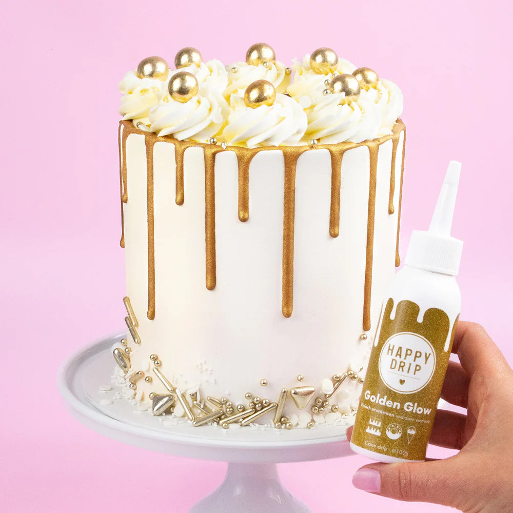 Happy Drip Golden Glow goldener Cake Drip