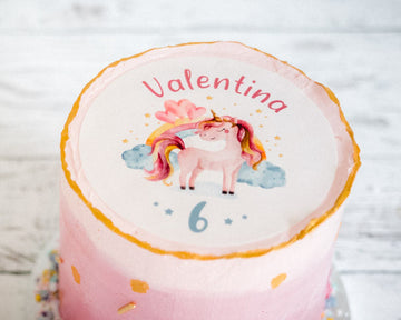 Einhorn Tortenaufleger mit Wunschname