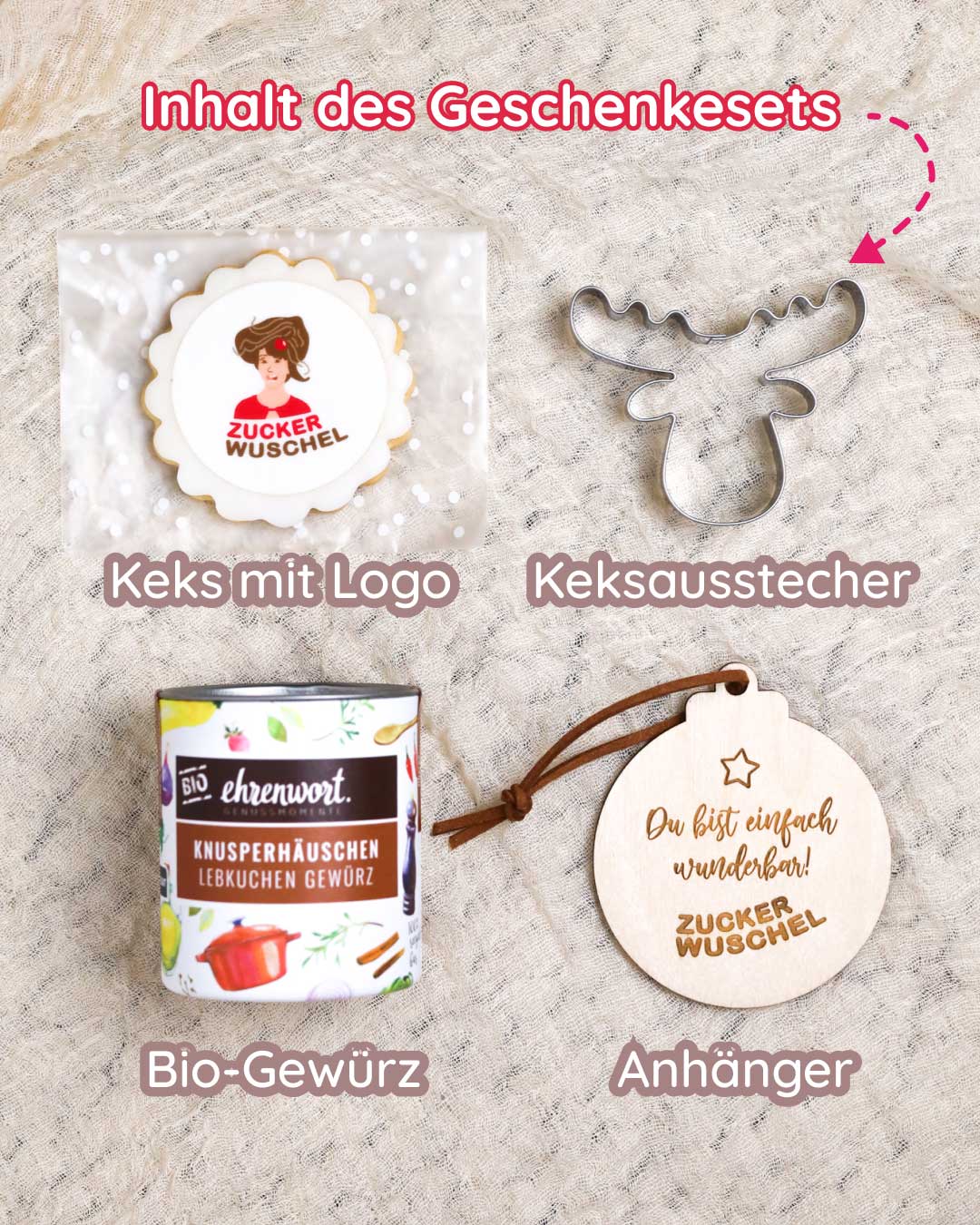 Geschenkeset mit Keks – personalisiertes Weihnachtsgeschenk mit Firmenlogo