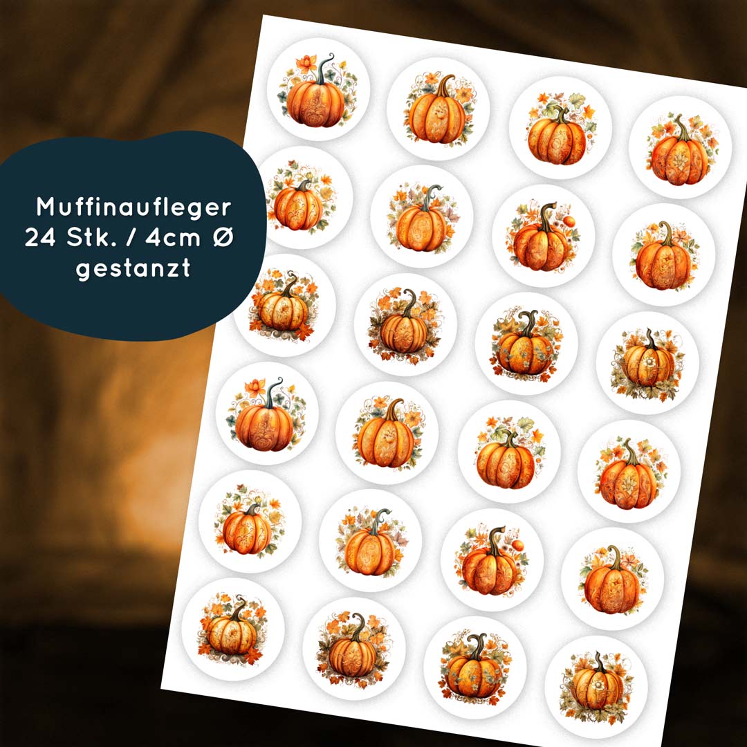 Orange Halloween Mini-Aufleger Muffin Cupcake Kekse Tortendeko