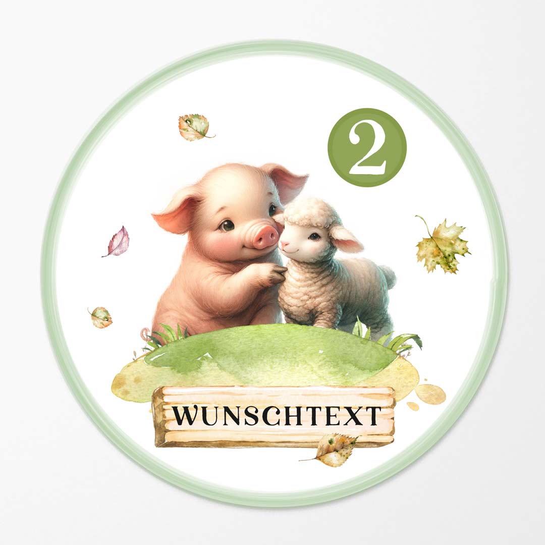 Tortenaufleger Bauernhof Tiere Babyschwein Babyschaf