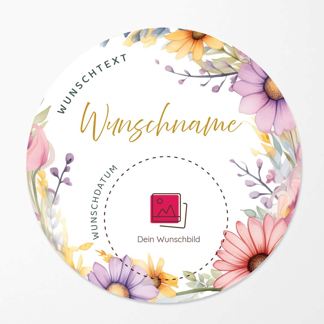 Foto Tortenaufleger Kommunion Taufe Firmung "Wildblumen"