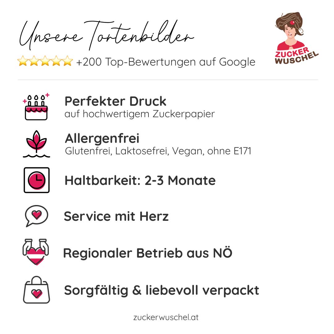 Zuckerwuschel Tortenbilder Tortenaufleger Vorteile Online Drucken