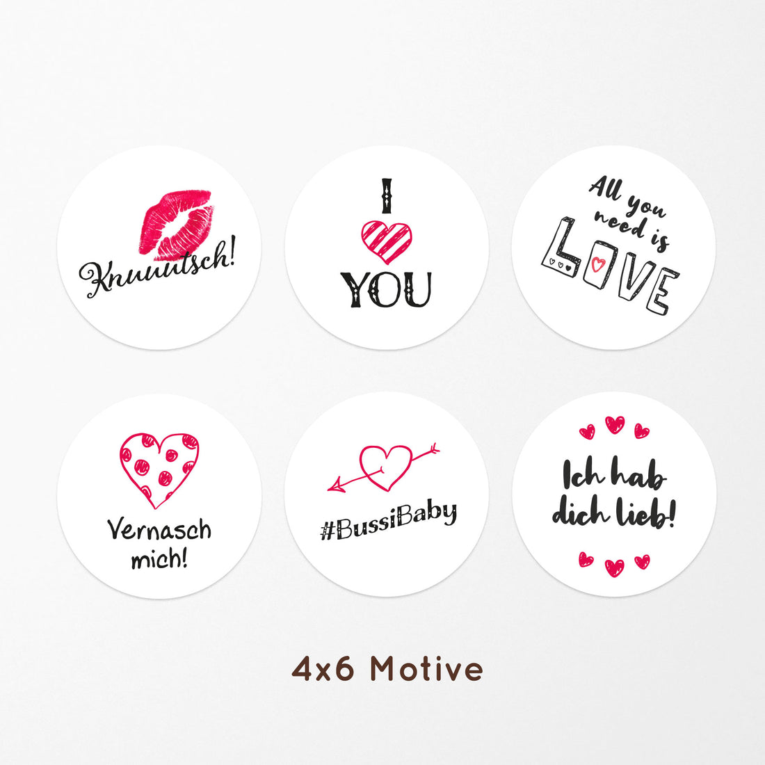 Muffinaufleger "Liebesbotschaften" 4 cm, 24 Stück