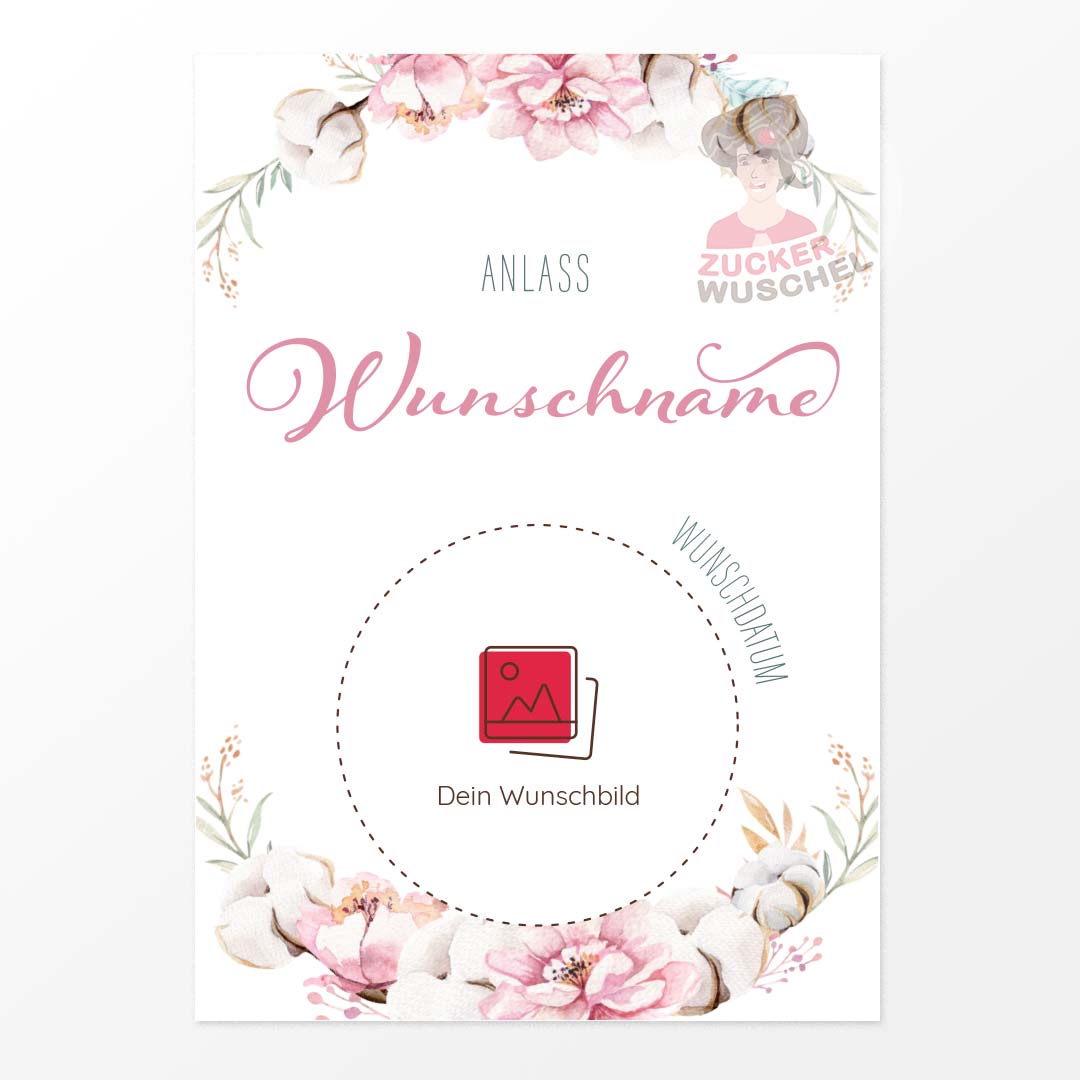 Taufe Tortenaufleger Boho rechteckig