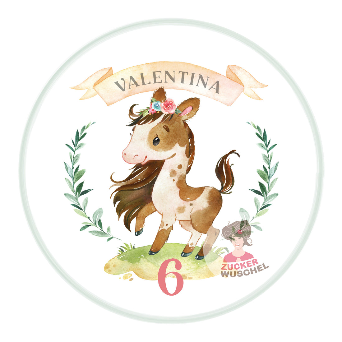 Tortenaufleger Kindergeburtstag Pferd Watercolor