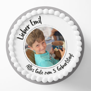 Tortenaufleger mit Wunschfoto und Wunschtext Shabby Style