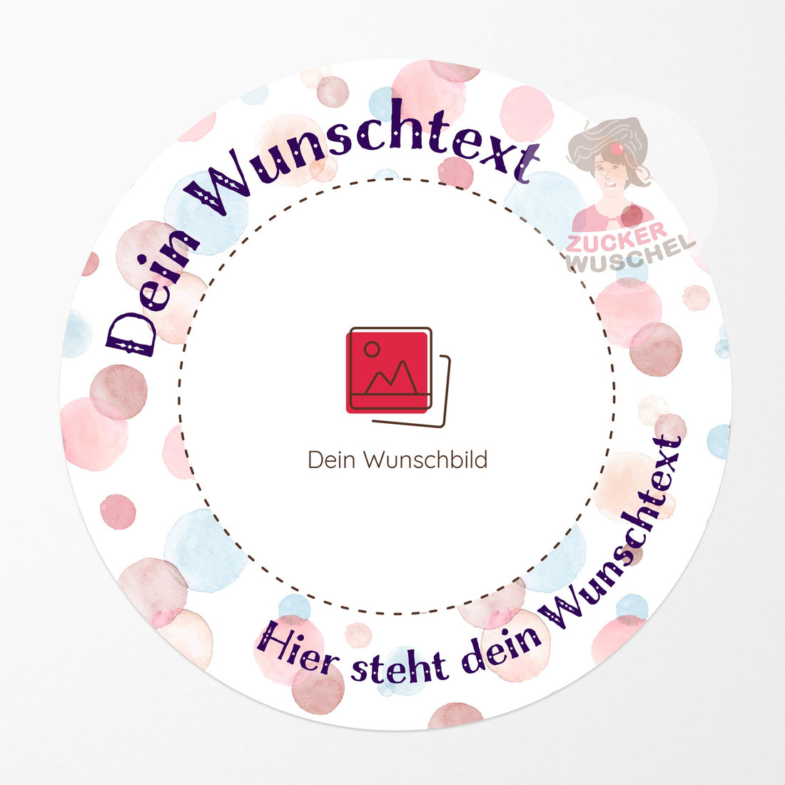 Tortenaufleger Wunschtext Happy Bubbles Pastell