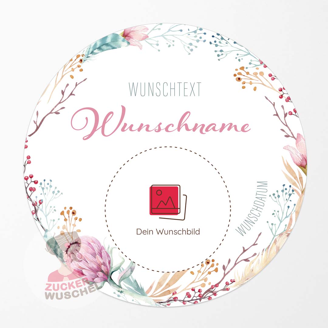 Tortenaufleger Taufe Mädchen Boho Style