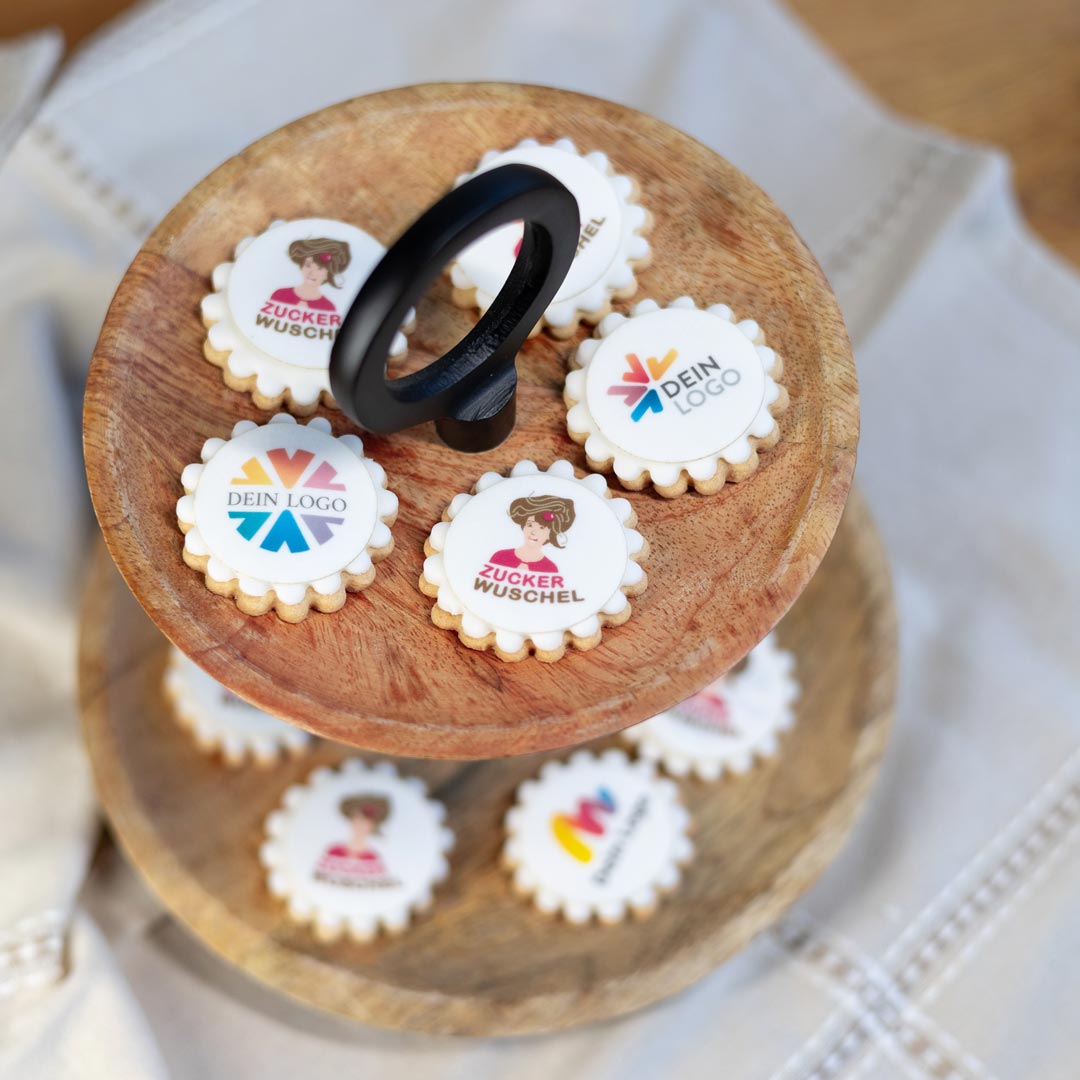 Essbare Mini-Logo-Aufleger für Firmen & Events (rund)