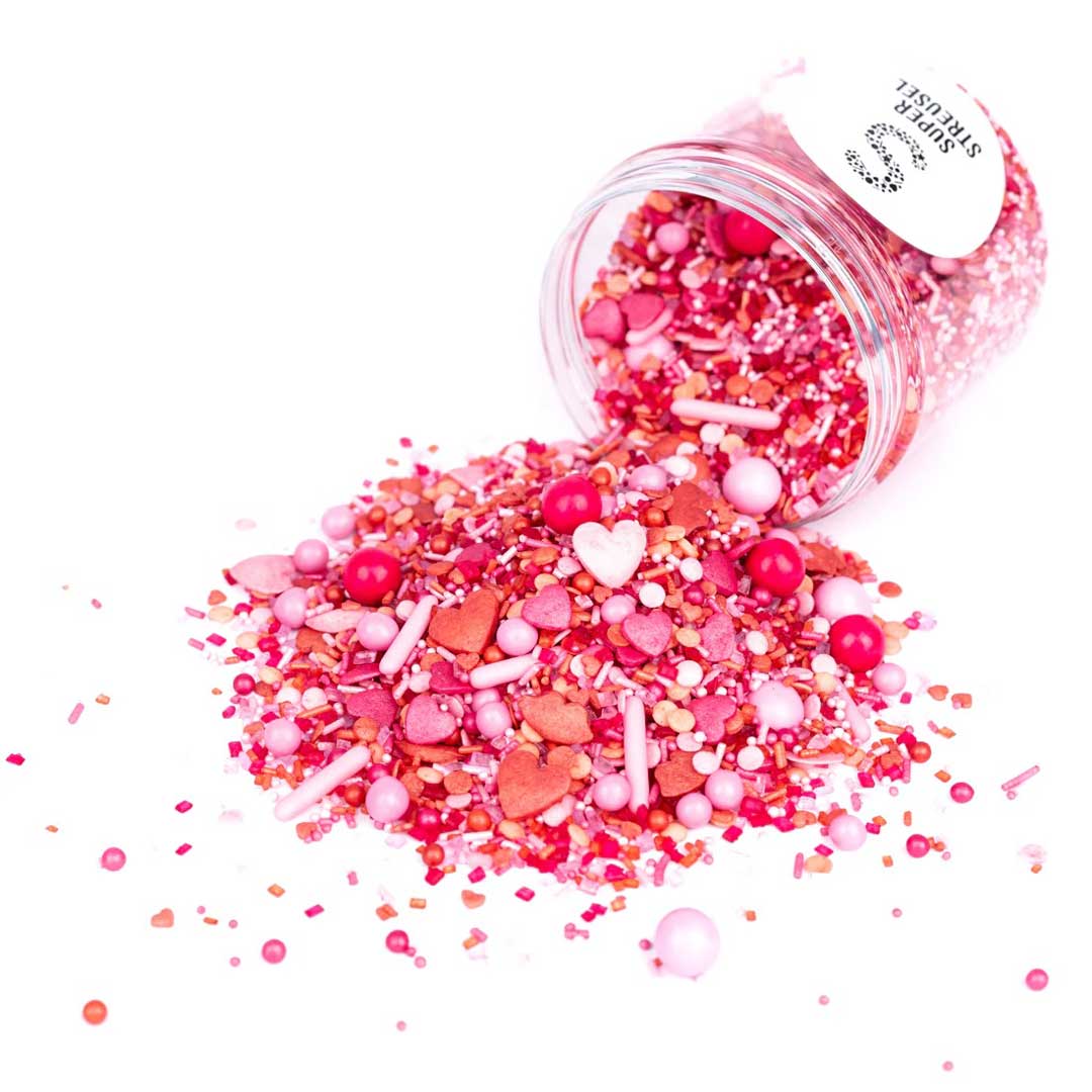 Streuselmix Rot Rosa Herzen Kussmünder