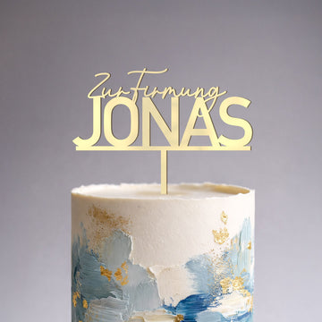 Cake Topper Firmung personialisiert mit Name Gold