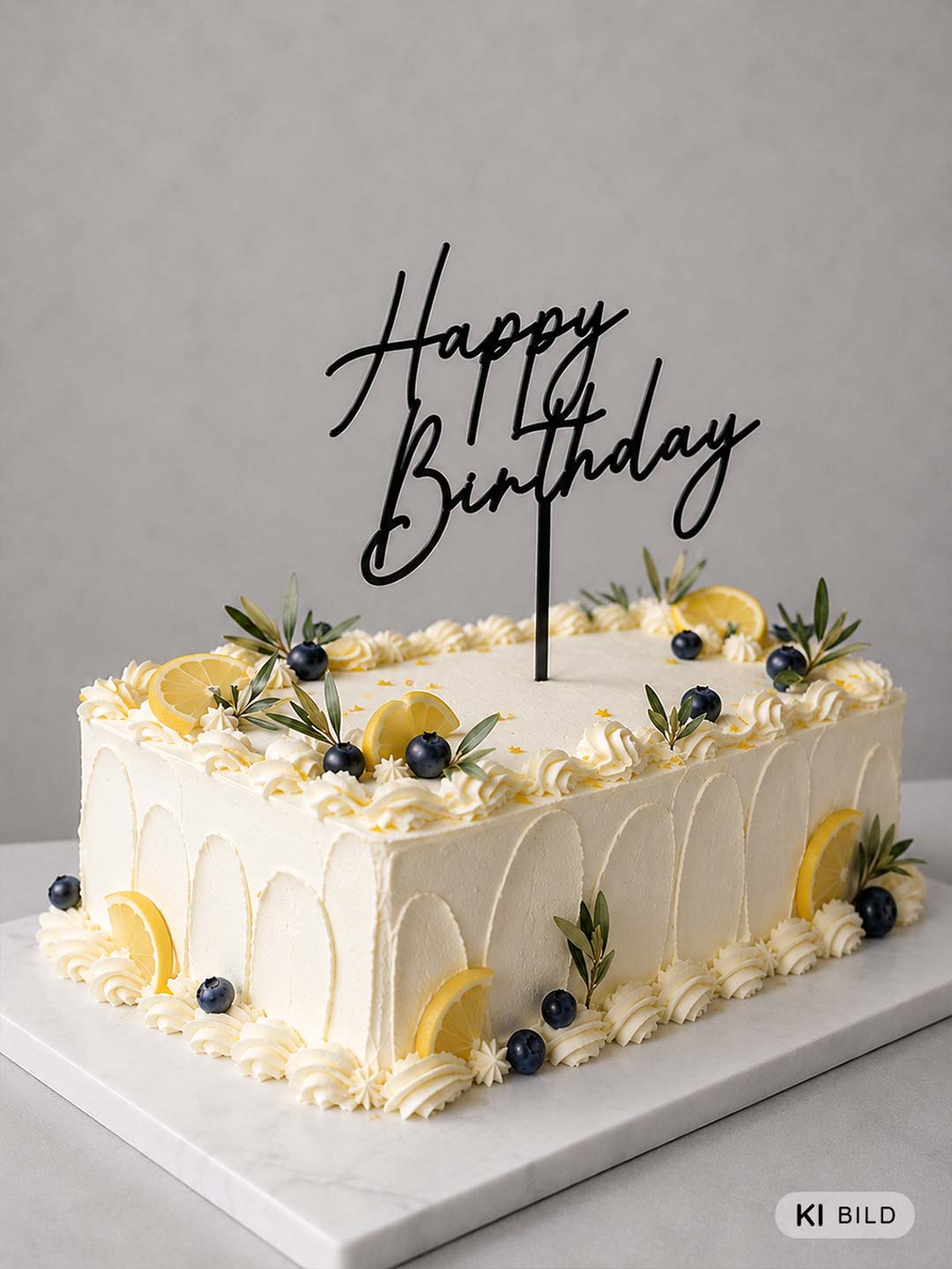 Cake Topper Happy Birthday verspielt schwarz Long Cake