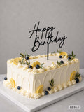 Cake Topper Happy Birthday verspielt schwarz Long Cake