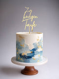 Cake Topper Taufe zur heiligen Taufe Spiegelacryl Gold