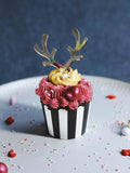 Cupcake Topper Geweihe Rentier Rudolf Gold Weihnachten