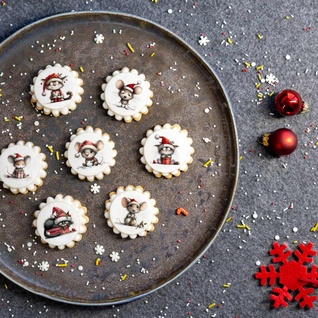 Essbare Keks Aufleger Weihnachten Katz und Maus