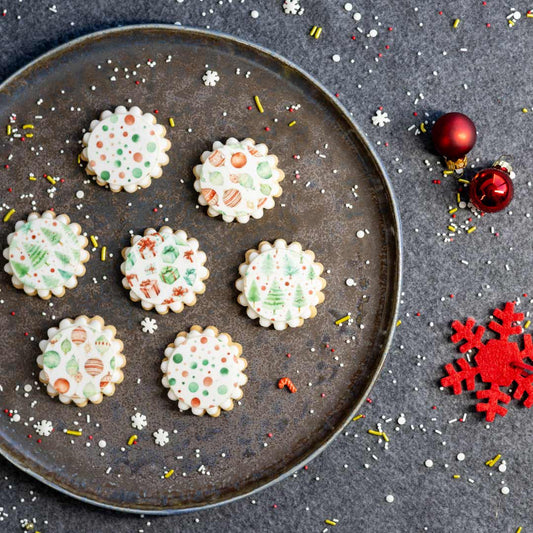 Essbare Keksaufleger Grüne Weihnachten