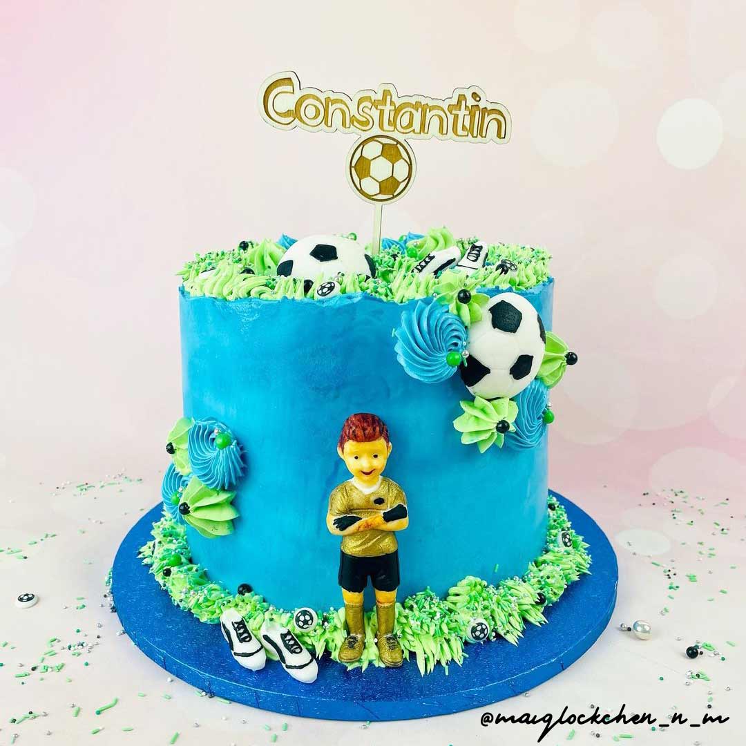 Cake Topper Fußball mit Wunschname