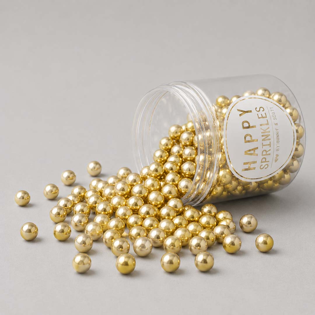 Goldene Schokokugeln klein Happy Sprinkles