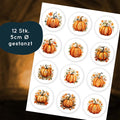 Halloween Muffinaufleger Orange Pumpkin Floral Watercolor 12 Stück 5 cm gestanzt