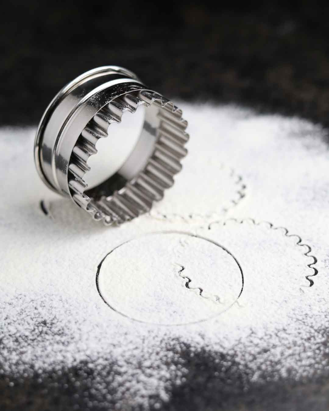 Keksausstecher Edelstahl Kombi Rund Gewellt