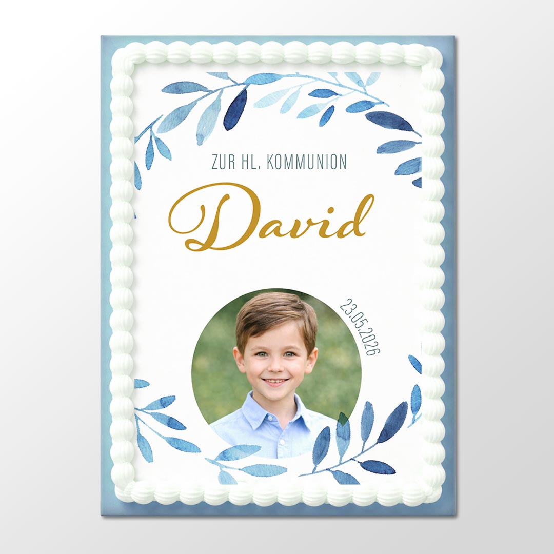 Kommunion Foto Tortenaufleger Modern rechteckig