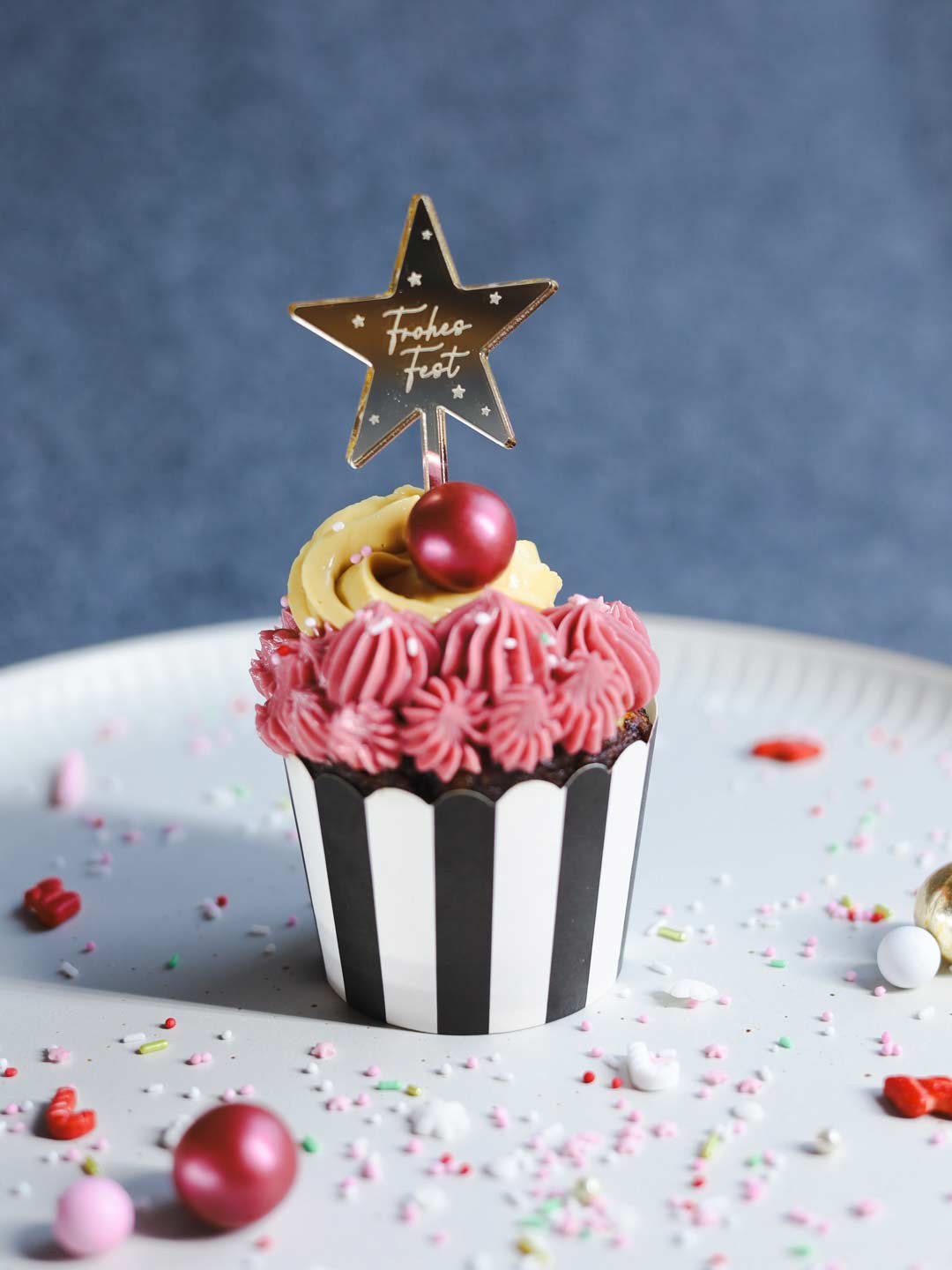 Muffin Cake Topper Weinachten Frohes Fest