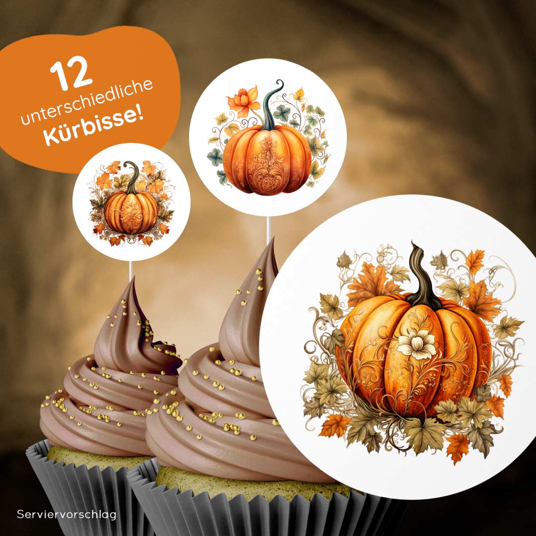 Orange Halloween Mini-Aufleger Muffin Cupcake Kekse Tortendeko