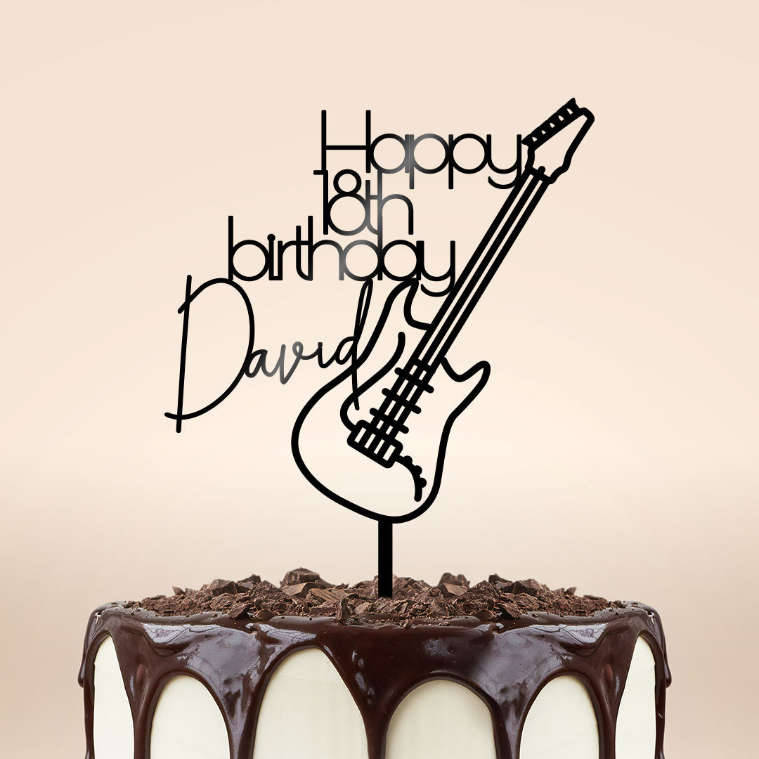 Personalisierter Gitarre Cake Topper Geburtstag