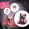 Pinke Halloween Mini-Aufleger Muffins Cupcakes Kekse Tortendeko