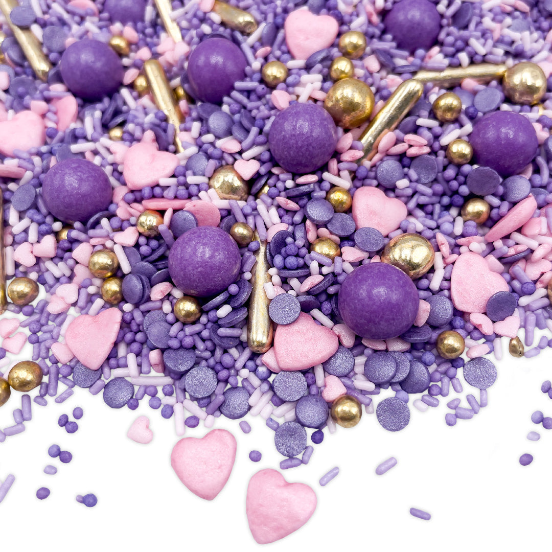 Purple Elegance Streuselmix in Violett, Rosé und Gold