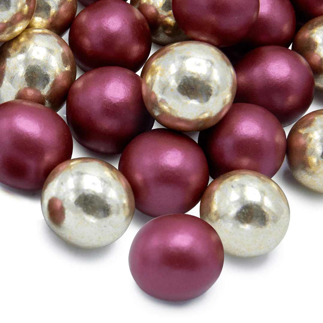 Schokokugeln Weihnachten Bordeaux Rot Gold