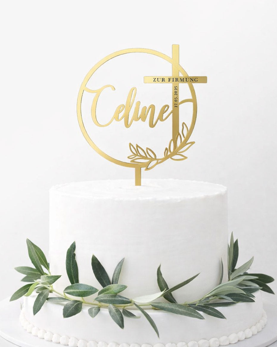 20 Stück Kreuz Kuchen-Deko – Golden, Spiegelnd, Acryl, 10x7 Cm, Für Taufe, Hochzeit, Geburtstag