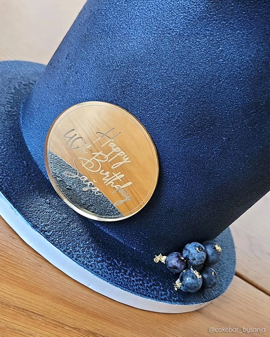 Torten Tag Cake Charm Geburtstag Gravur Gold