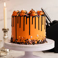Tortendeko Halloween Zuckerstreusel Drip Orange Schwarz