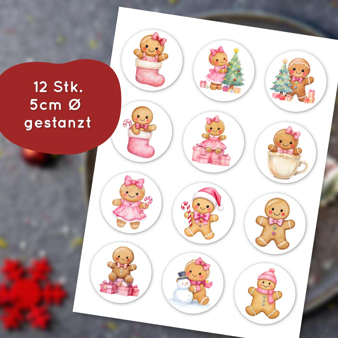 Weihnachten essbarer Keksaufleger Lebkuchenmännchen 12 Stk 5 cm
