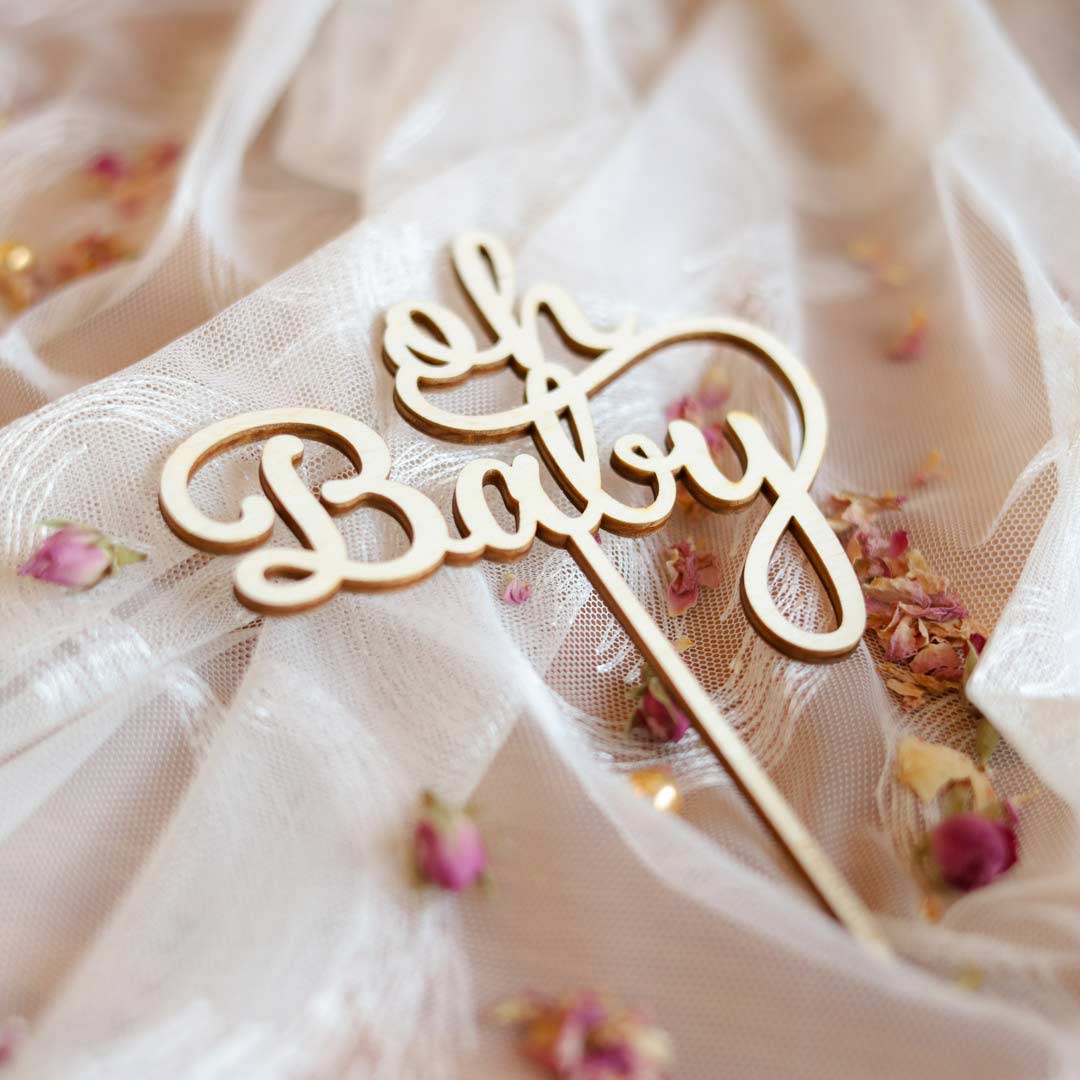 Cake Topper Baby Shower Oh Baby Holz