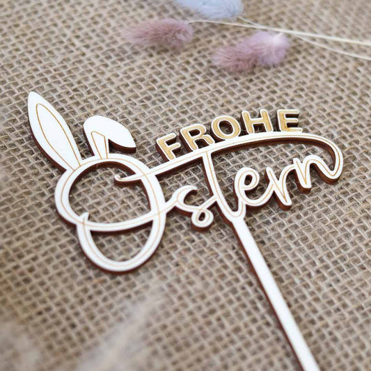 Cake Topper Frohe Ostern Holz