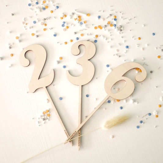 Cake Topper Zahl Holz