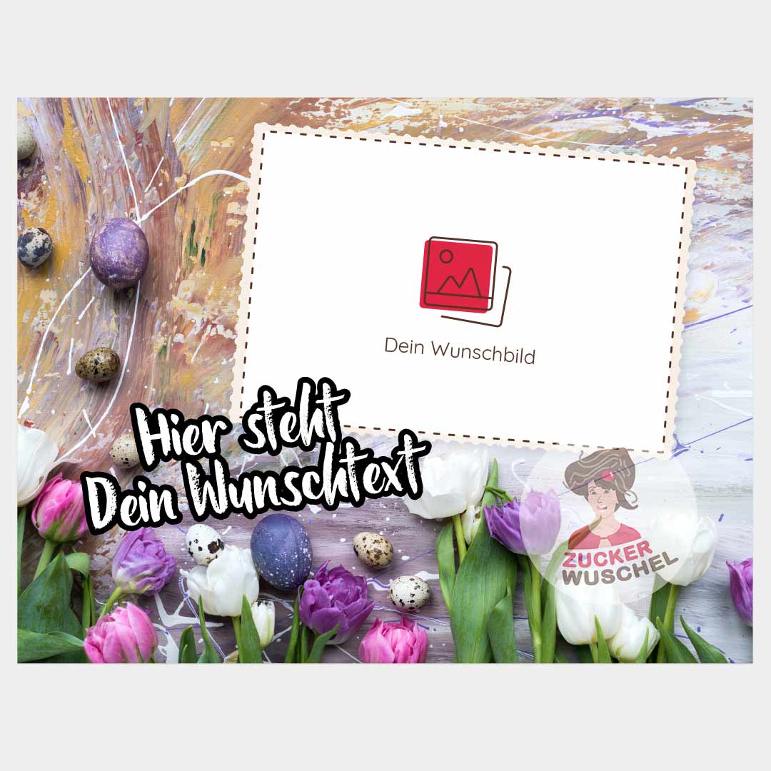 Foto Tortenbild "Osterstimmung" mit Wunschfoto und Wunschtext