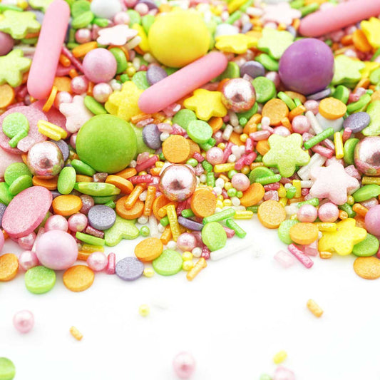 Frühlingsstreusel grün gelb rosa