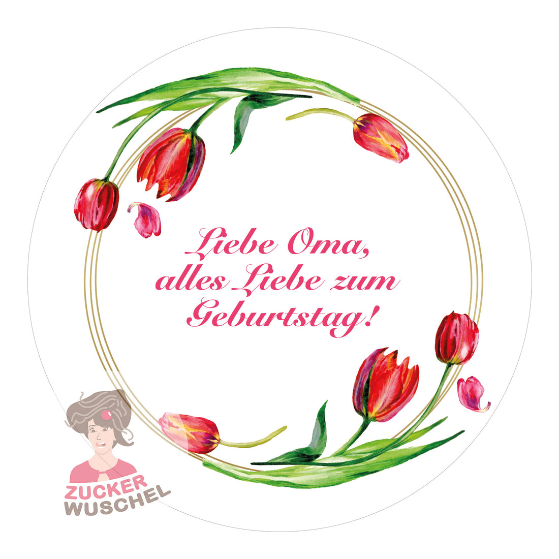 Tortenaufleger Geburtstag Blumenkreis Frühling Tulpen