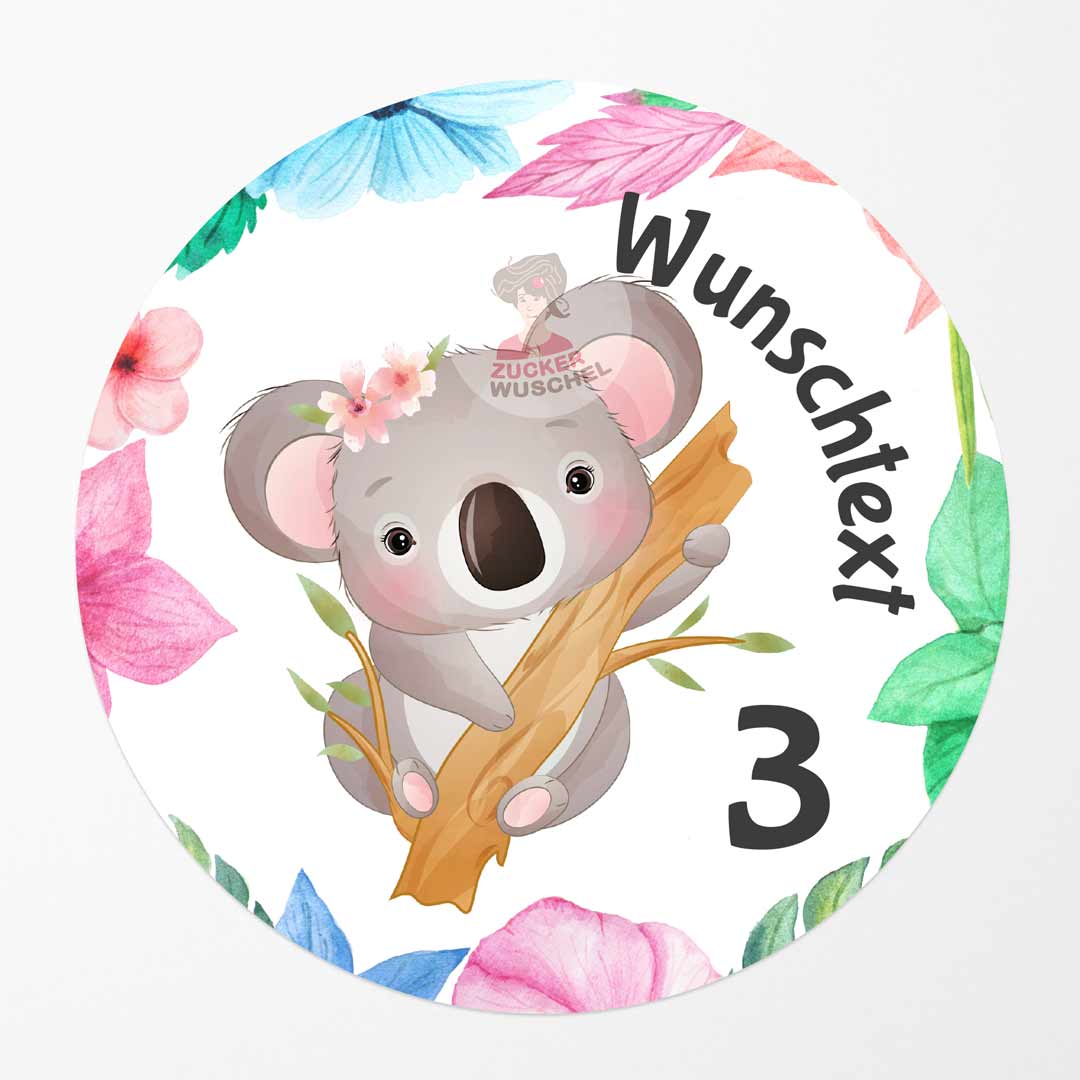 Tortenbild Kindergeburtstag Koala Wunschtext