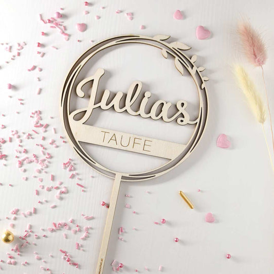 Tortenstecker Taufe mit Name